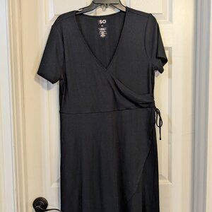 SO Black Knit Knee-Length Dress